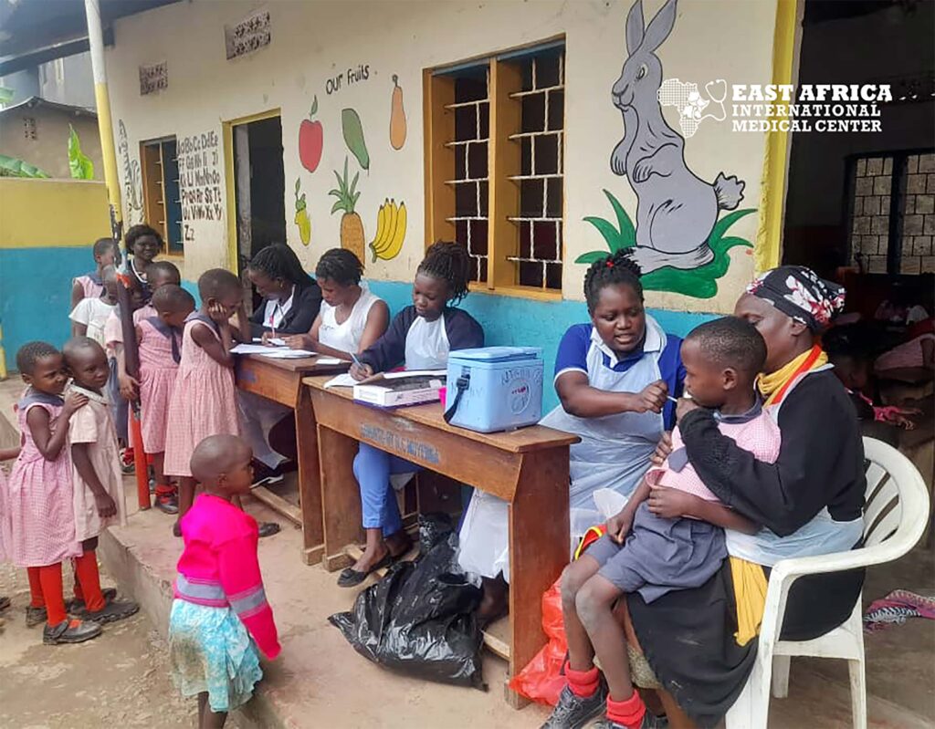 Yellow Fever Vaccination Schedule of the East Africa International Medical Center Team Working on Pupils in the Community.